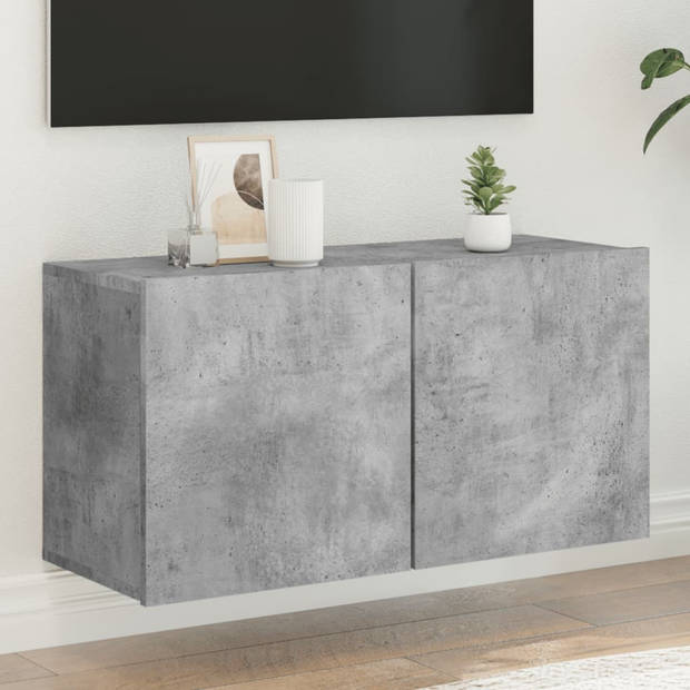 vidaXL Tv-meubel wandgemonteerd 80x30x41 cm betongrijs