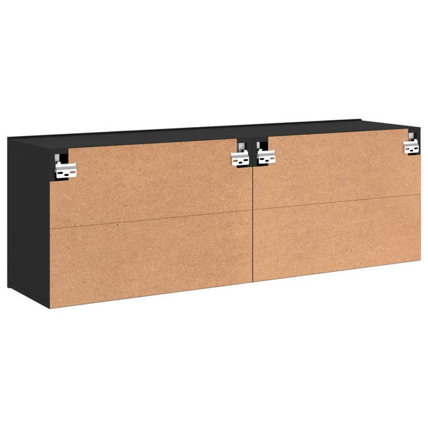 vidaXL Tv-meubels 2 st wandgemonteerd 60x30x41 cm zwart