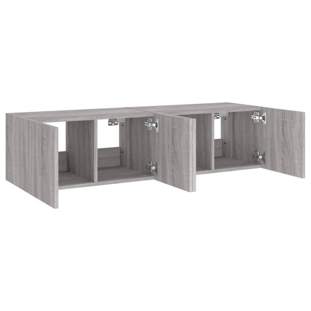 vidaXL Tv-wandmeubelen met LED 2 st 60x35x31 cm grijs sonoma eiken