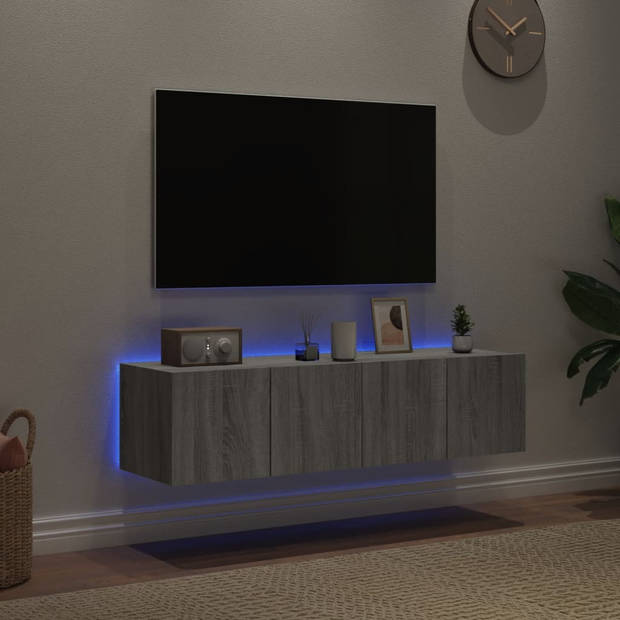 vidaXL Tv-wandmeubelen met LED 2 st 60x35x31 cm grijs sonoma eiken