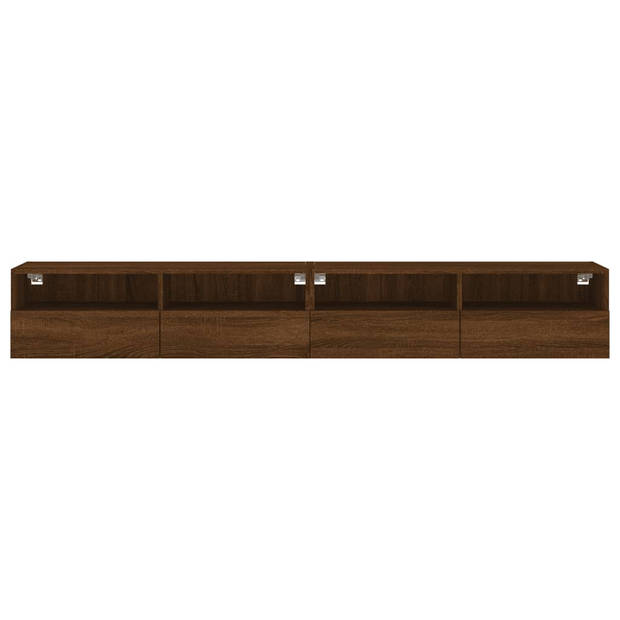 vidaXL Tv-wandmeubels 2 st 100x30x30 cm bewerkt hout bruin eikenkleur