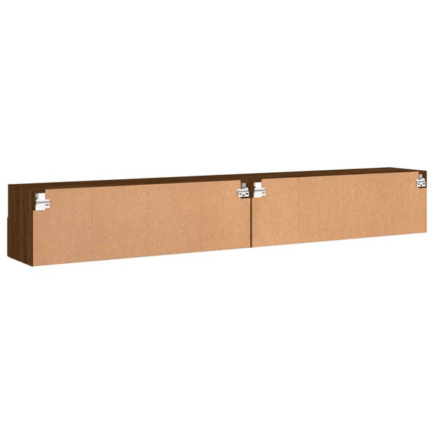 vidaXL Tv-wandmeubels 2 st 100x30x30 cm bewerkt hout bruin eikenkleur