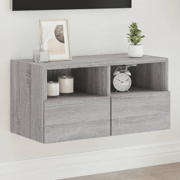 vidaXL Tv-wandmeubel 60x30x30 cm bewerkt hout grijs sonoma eikenkleur