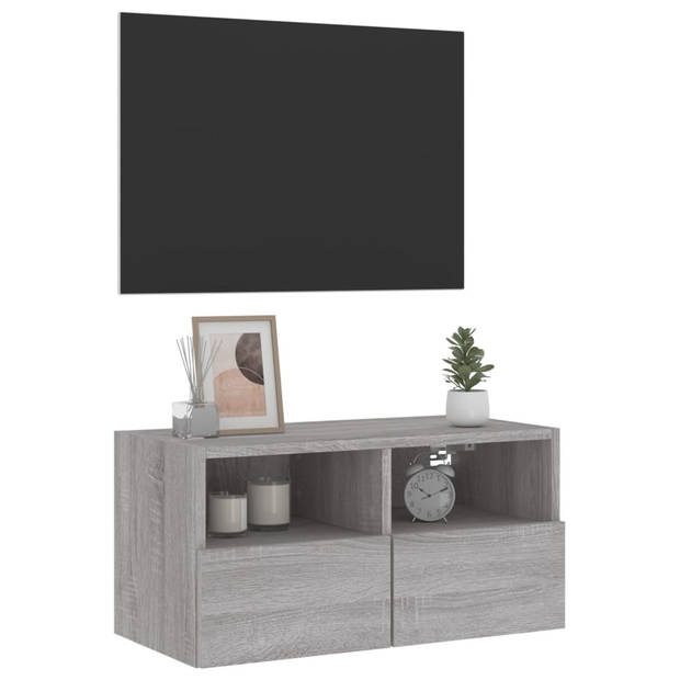 vidaXL Tv-wandmeubel 60x30x30 cm bewerkt hout grijs sonoma eikenkleur