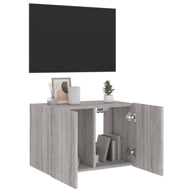 vidaXL Tv-wandmeubel met LED-verlichting 60x35x41 cm grijs sonoma