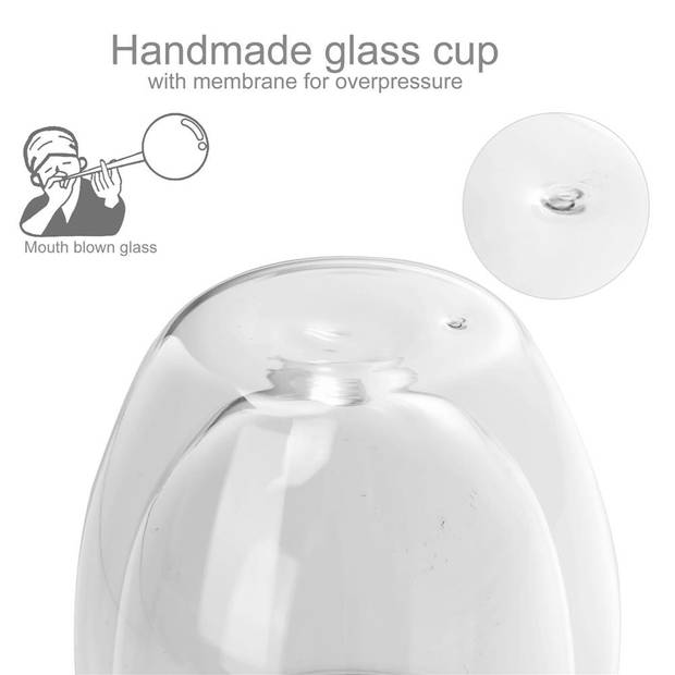 Intirilife 4x dubbelwandig thermo glas set in 200-300 ml - koffiemok geïsoleerd latte macchiato thee glas koffie glas