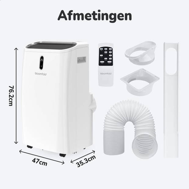 Bloomfold Mobiele Airco - 12.000 BTU - 4-in-1 - tot 35m² koelen