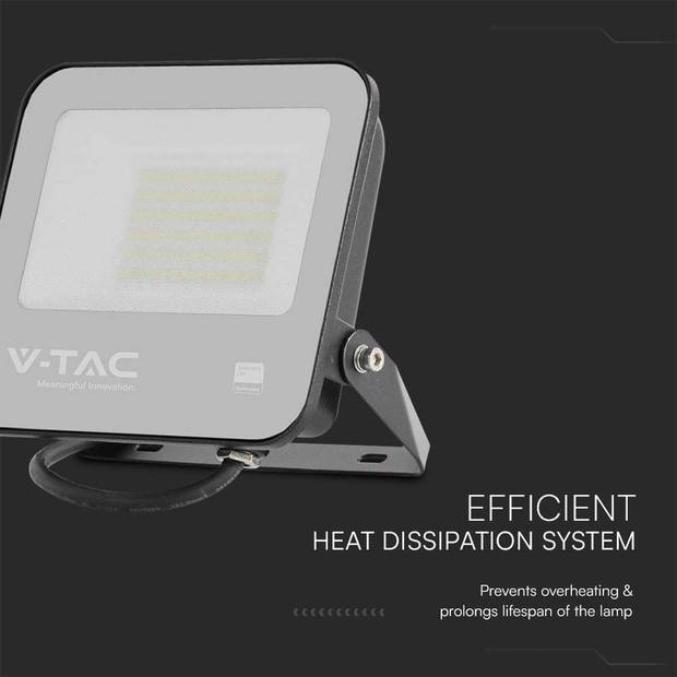 V-TAC VT-4455 LED Schijnwerpers - Zwart - 135lm/w - Samsung - IP65 - 50 Watt - 5740 Lumen - 4000K - 5 Jaar