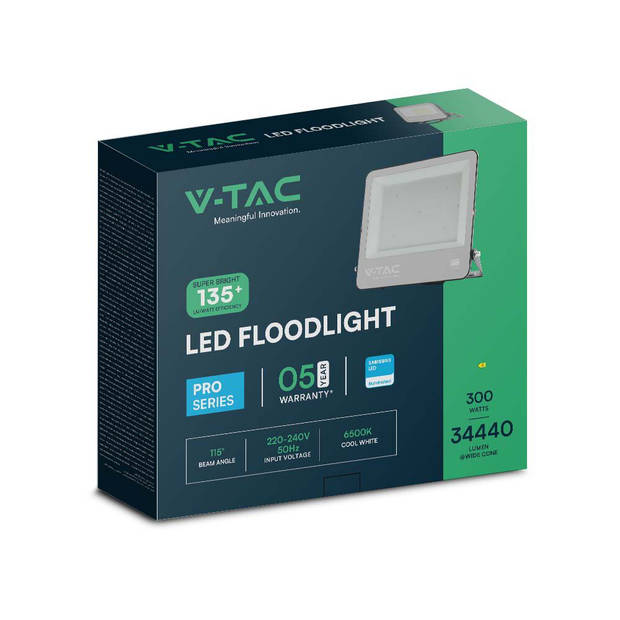 V-TAC VT-44003 LED Schijnwerper - 135lm/w - Samsung - IP65 - Zwart - 300 Watt - 34440 Lumen - 6500K - 5 Jaar