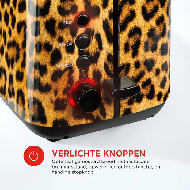 Stijlvolle Bourgini Panther Toaster - Panterprint Broodrooster voor Perfecte Toast