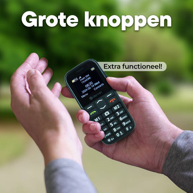 Denver Senioren Mobiele Telefoon 4G - Grote Toetsen - SOS knop - GSM - Simlockvrij - Bluetooth - BAS18600L