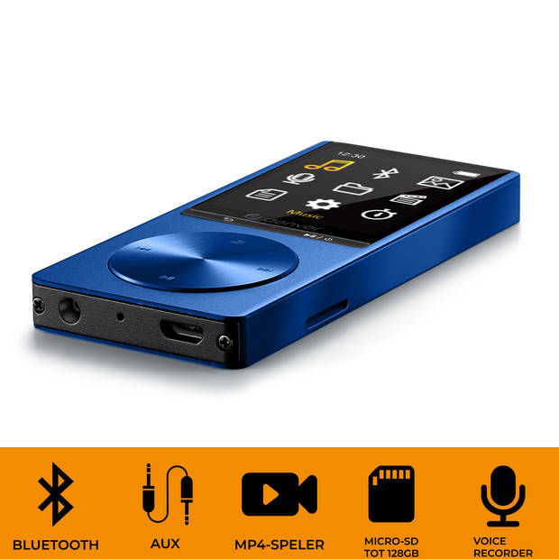 Denver MP3 / MP4 Speler - Bluetooth - USB - Shuffle - SD kaart tot 128GB - Incl. Oordopjes - Voice recorder - MP1820BU