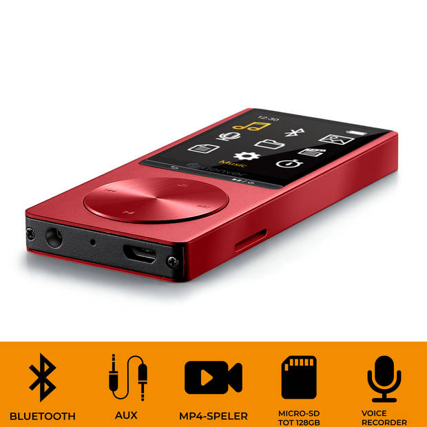 Denver MP3 / MP4 Speler - Bluetooth - USB - Shuffle - SD kaart tot 128GB - Incl. Oordopjes - Voice recorder - MP1820R