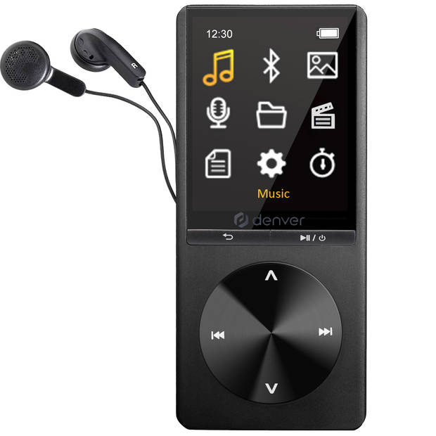Denver MP3 / MP4 Speler - Bluetooth - USB - Shuffle - SD kaart tot 128GB - Incl. Oordopjes - Voice recorder - MP1820B