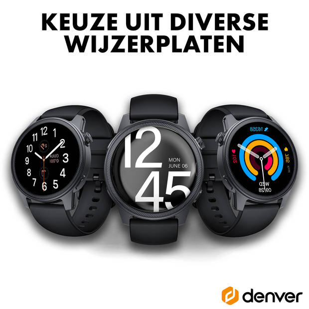 Denver Smartwatch - Android & iOS - Volledige Belfunctie - Amoled Display - Sporthorloge - Hartslagmeter - SWC392B