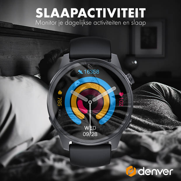 Denver Smartwatch - Android & iOS - Volledige Belfunctie - Amoled Display - Sporthorloge - Hartslagmeter - SWC392B