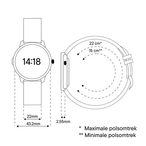 Denver Smartwatch - Android & iOS - Volledige Belfunctie - Amoled Display - Sporthorloge - Hartslagmeter - SWC392B