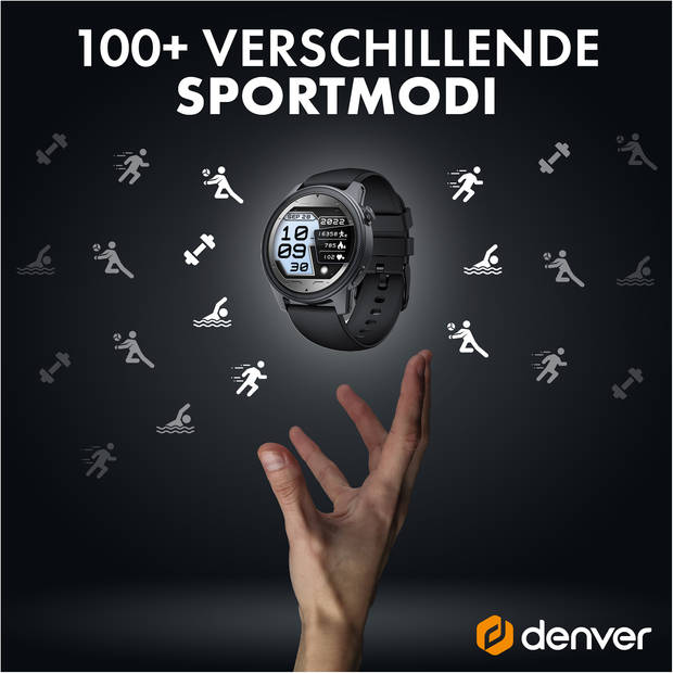 Denver Smartwatch - Android & iOS - Volledige Belfunctie - Amoled Display - Sporthorloge - Hartslagmeter - SWC392B