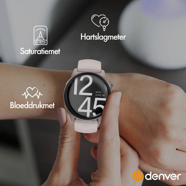 Denver Smartwatch - Android & iOS - Volledige Belfunctie - Amoled Display - Sporthorloge - Hartslagmeter - SWC392RO