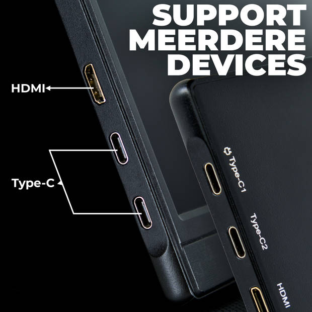 Denver Portable Monitor 15.6 Inch - Full HD - IPS Display - Draagbare Gaming Monitor - HDMI - USB-C - PMO15601