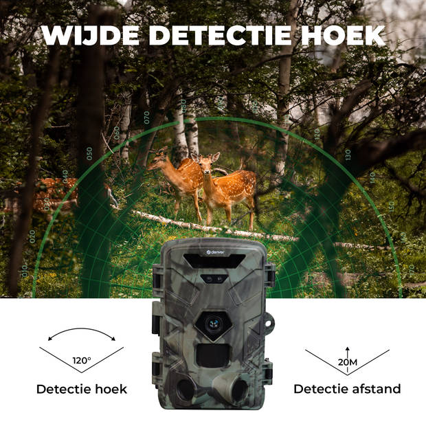 Denver Wildcamera met Nachtzicht - 4K Ultra HD - 50MP - LCD Scherm - Waterdicht - WCT8016