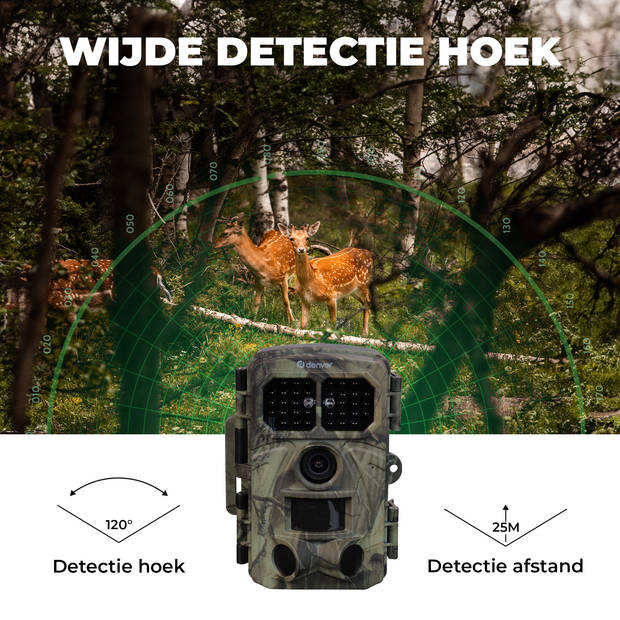 Denver Wildcamera met Nachtzicht en WiFi - 4K Ultra HD - 48MP - WiFi - TrailCam GO app - Waterdicht - WCT8026