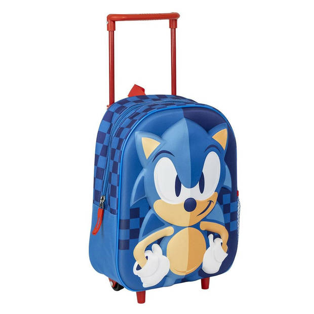 Schoolrugzak met Wielen Sonic Blauw 25 x 31 x 10 cm