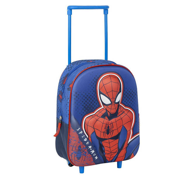 Marvel Spiderman rugzak voor kinderen - blauw - 25 x 10 x 31 cm - rugzak met ingebouwde trolley - Rugzak - kind