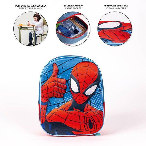 3D-Kinderrugzak Spider-Man Rood Blauw 25 x 31 x 10 cm