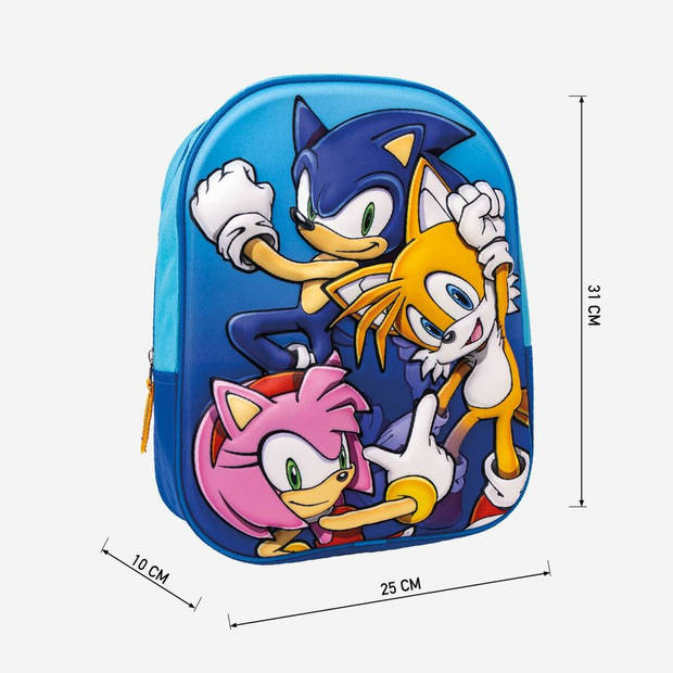 3D-schoolrugzak Sonic 25 x 31 x 9 cm Blauw