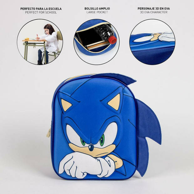 Schoolrugzak Sonic Blauw 22 x 27 x 10 cm