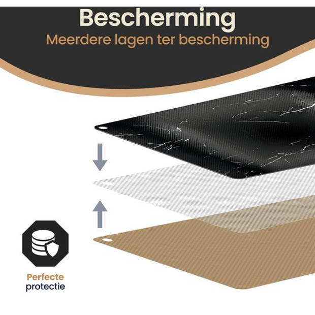 Keukenvriend © - Stijlvolle Inductie Beschermer tot 260ºC – Marmerlook - Afdekplaat voor kookplaat