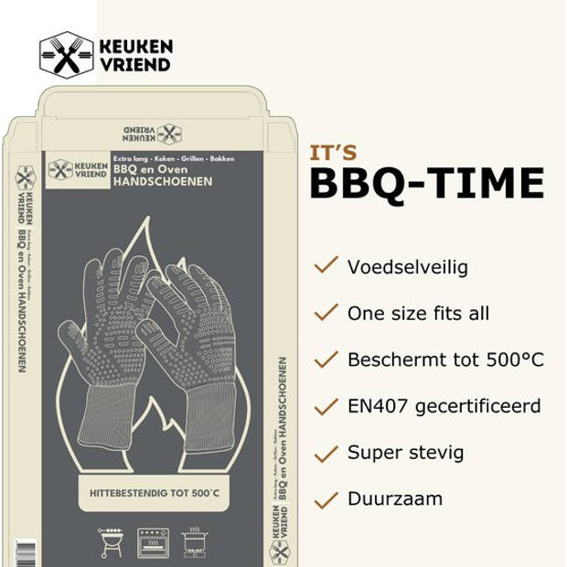 Keukenvriend © BBQ Handschoenen - bbq accesoires - Bescherming to 500° C - kamado accesoires - Ovenhandschoenen