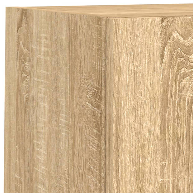 vidaXL 4-delige Tv-wandmeubelset met LED bewerkt hout sonoma eiken