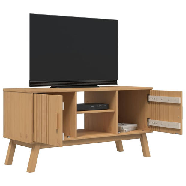 vidaXL Tv-meubel OLDEN 114x43x57 cm massief grenenhout bruin