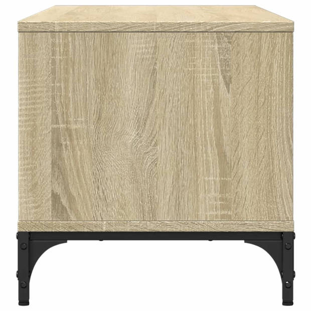 vidaXL Tv-meubel 102x40x41 cm hout en gepoedercoat staal sonoma eiken