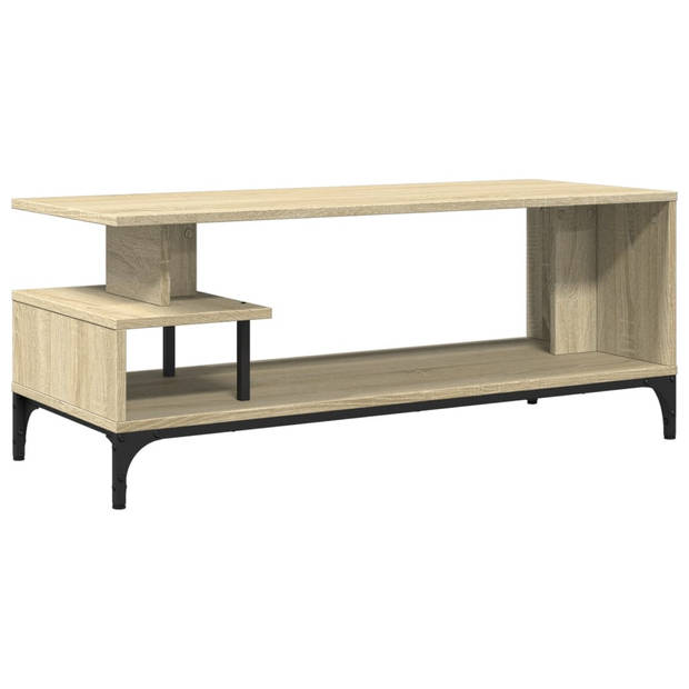 vidaXL Tv-meubel 102x40x41 cm hout en gepoedercoat staal sonoma eiken