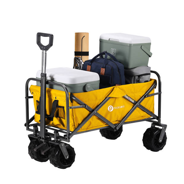 Packaway XL Opvouwbare Bolderkar Heavy Duty van Wasbaar Polyester tot 80KG – 98 x 45 cm – OKERGEEL