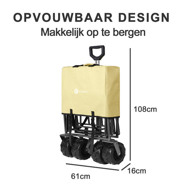 Packaway XL Opvouwbare Bolderkar Heavy Duty van Wasbaar Polyester tot 80KG – 98 x 45 cm – CREME TAUPE