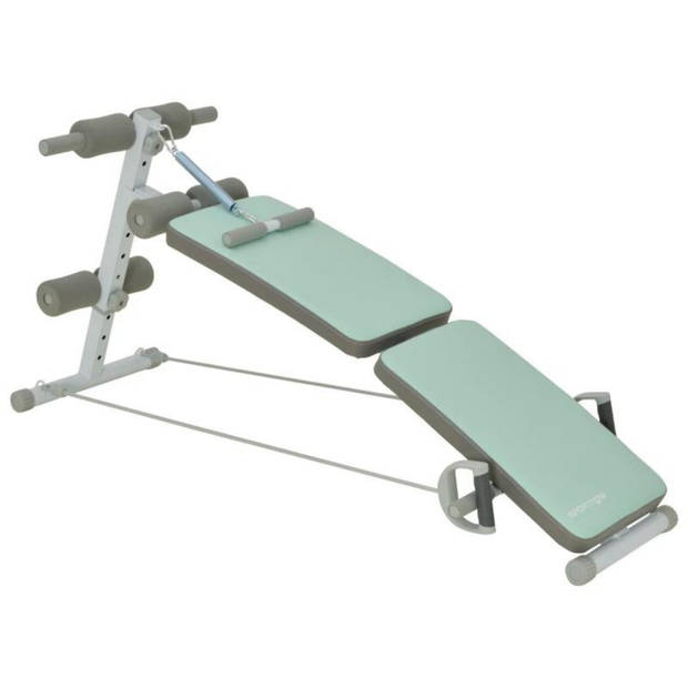 Trainingsbank - Buikspiertrainer - Halterbank - Fitness - Buikspierbank - Groen, 51 x 137 x 50-66 cm