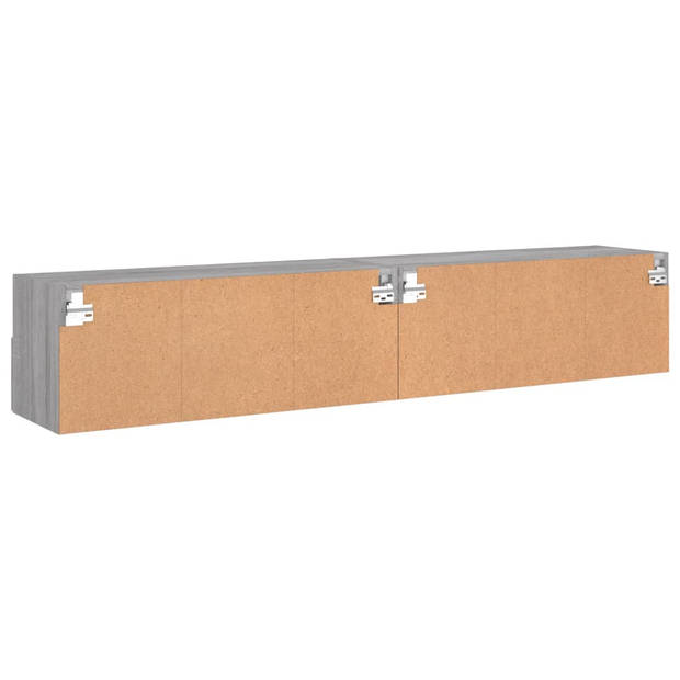 vidaXL Tv-wandmeubels 2 st 80x30x30 cm bewerkt hout grijs sonoma eiken