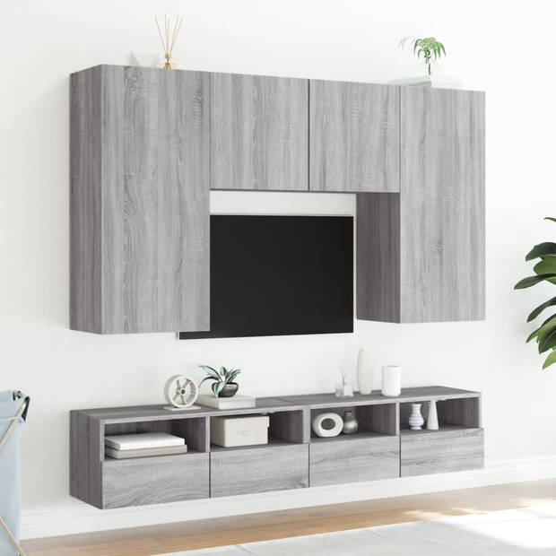 vidaXL Tv-wandmeubel 80x30x30 cm bewerkt hout grijs sonoma eikenkleur