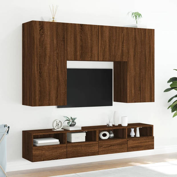 vidaXL Tv-wandmeubel 100x30x30 cm bewerkt hout bruin eikenkleur