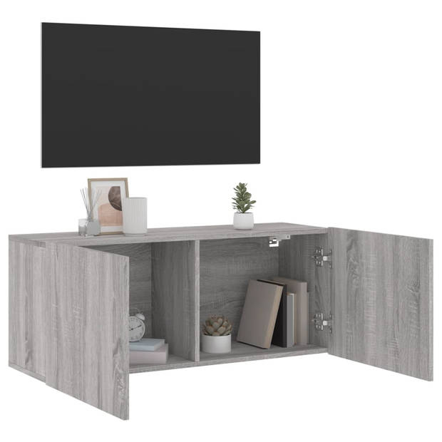 vidaXL Tv-meubel wandgemonteerd 100x30x41 cm grijs sonoma eikenkleurig