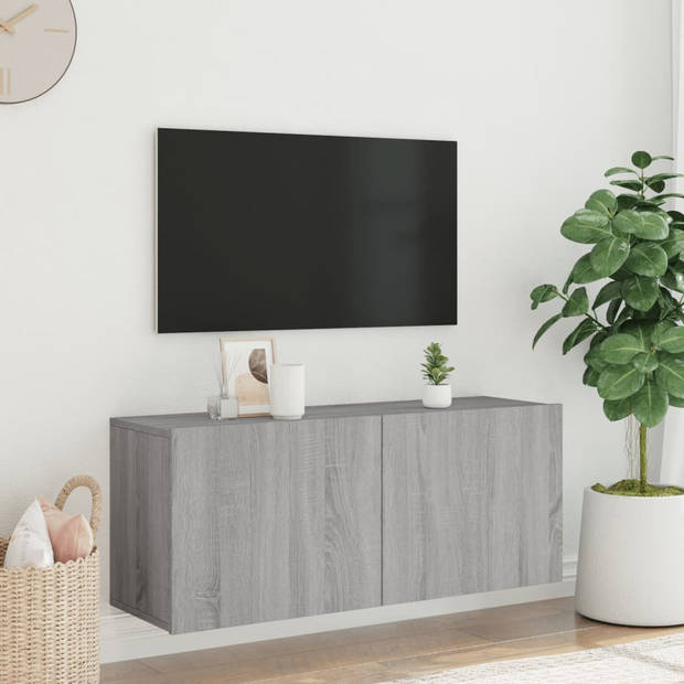 vidaXL Tv-meubel wandgemonteerd 100x30x41 cm grijs sonoma eikenkleurig