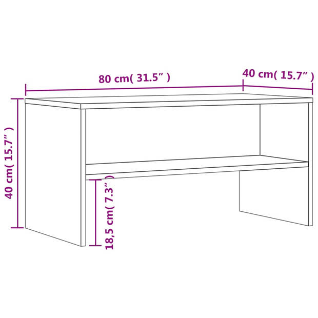 vidaXL Tv-meubel 80x40x40 cm bewerkt hout gerookt eikenkleurig