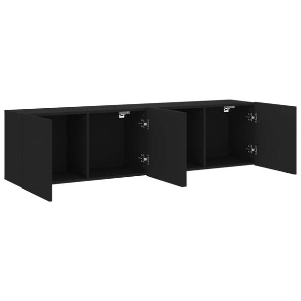 vidaXL Tv-meubels 2 st wandgemonteerd 80x30x41 cm zwart