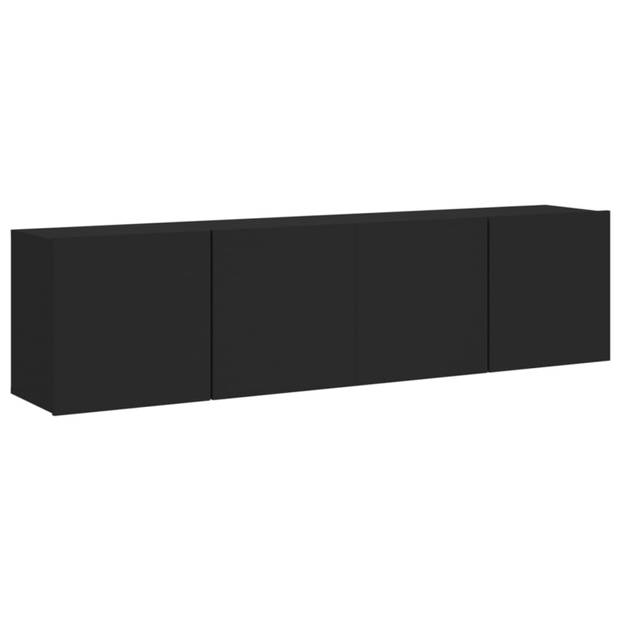 vidaXL Tv-meubels 2 st wandgemonteerd 80x30x41 cm zwart