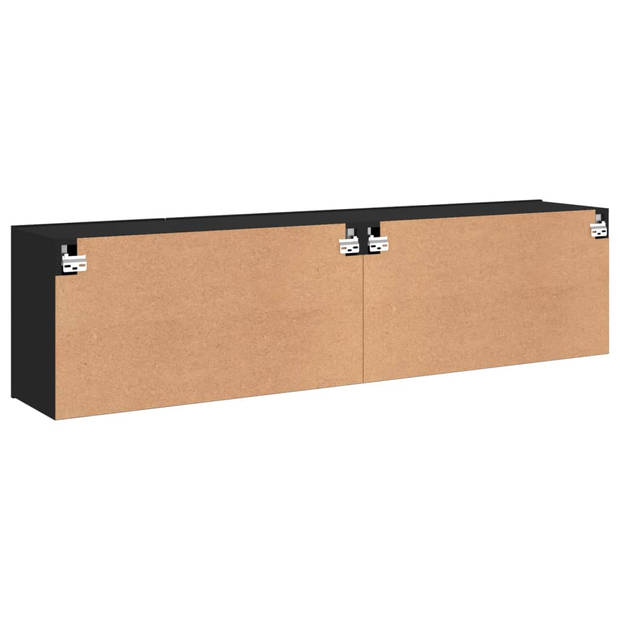 vidaXL Tv-meubels 2 st wandgemonteerd 80x30x41 cm zwart