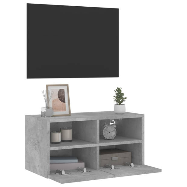 vidaXL Tv-wandmeubel 60x30x30 cm bewerkt hout betongrijs